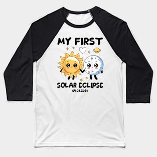 My First Solar Eclipse April 8 2024 Gift For Boys Girls Kids Baseball T-Shirt